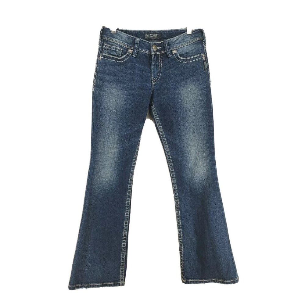 Silver Jeans Suki Women's Size 28/30 Stretch Boot Distressed Medium Wash